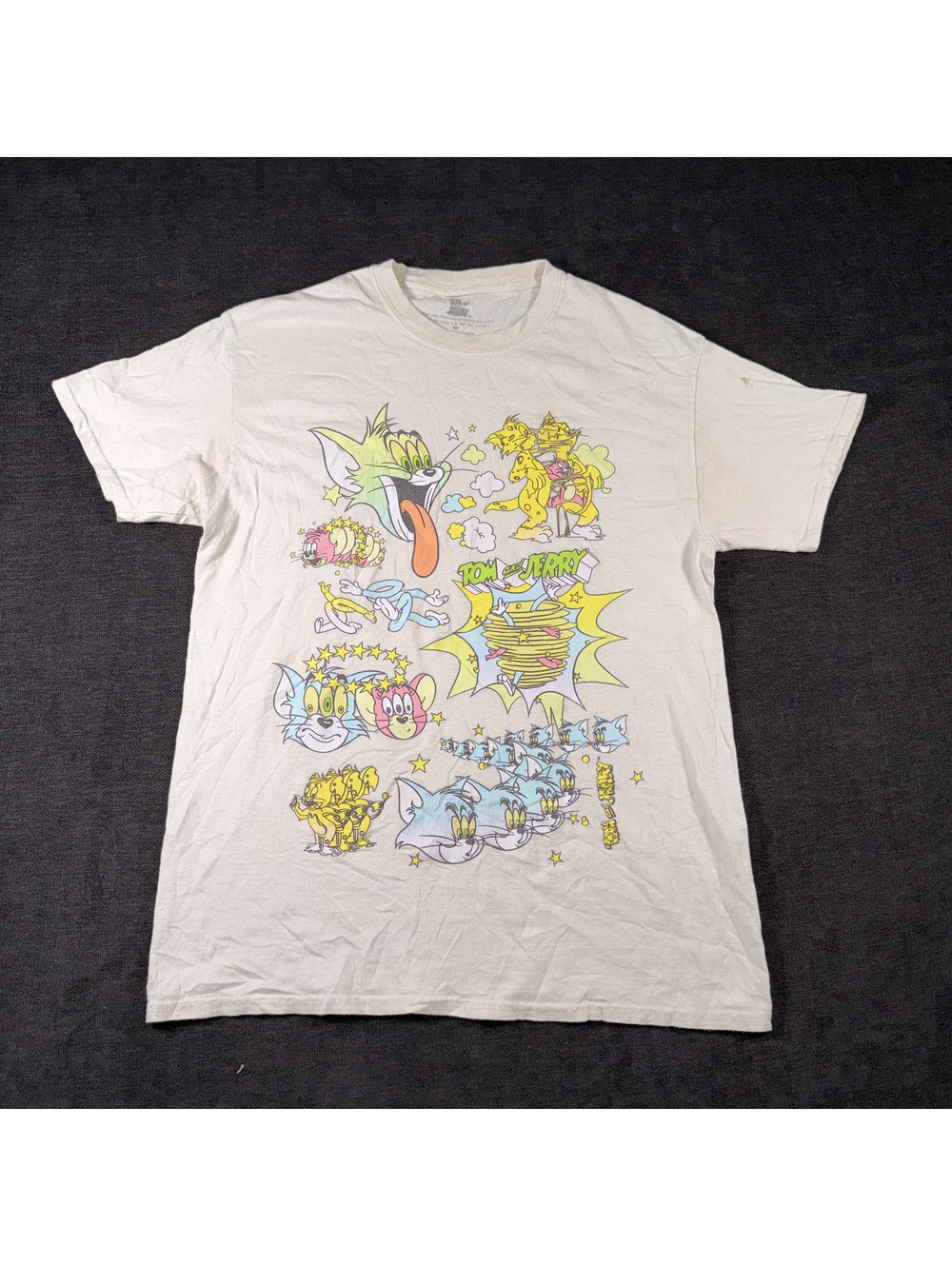 Tom and Jerry Vintage Cartoon Graphic T-Shirt Medium